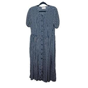 Stefanel Womens Dress Large Button Front Maxi Relaxed Modest Semi Formal Event